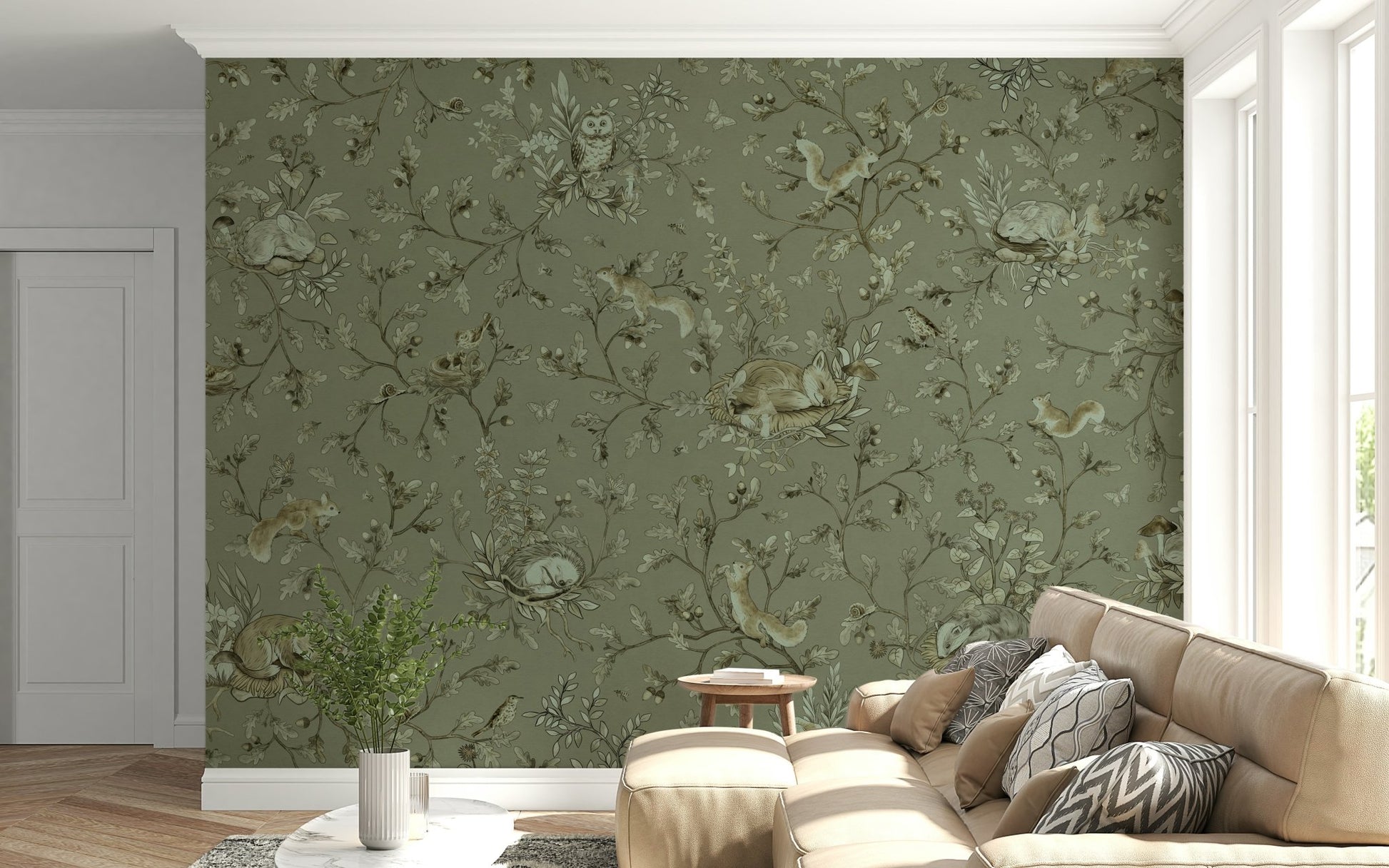 Shades of beige and rust in the Earthy Haven Wall Mural