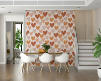 Playful abstract Earthy Hearts Wallpaper shapes motif.