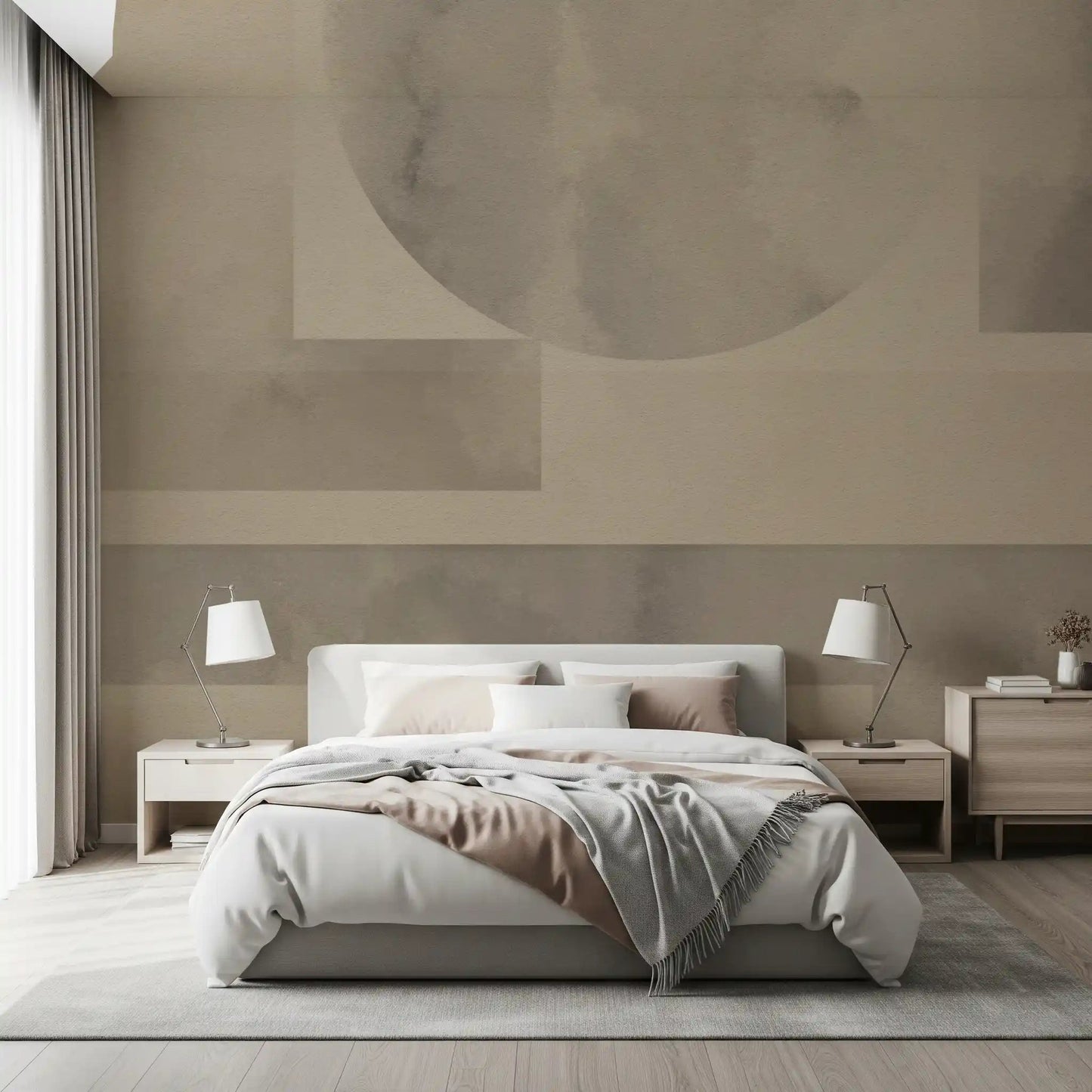 A single horizontal break splits Earthy Horizon Geometry Shapes wall mural mid-frame. GD9598