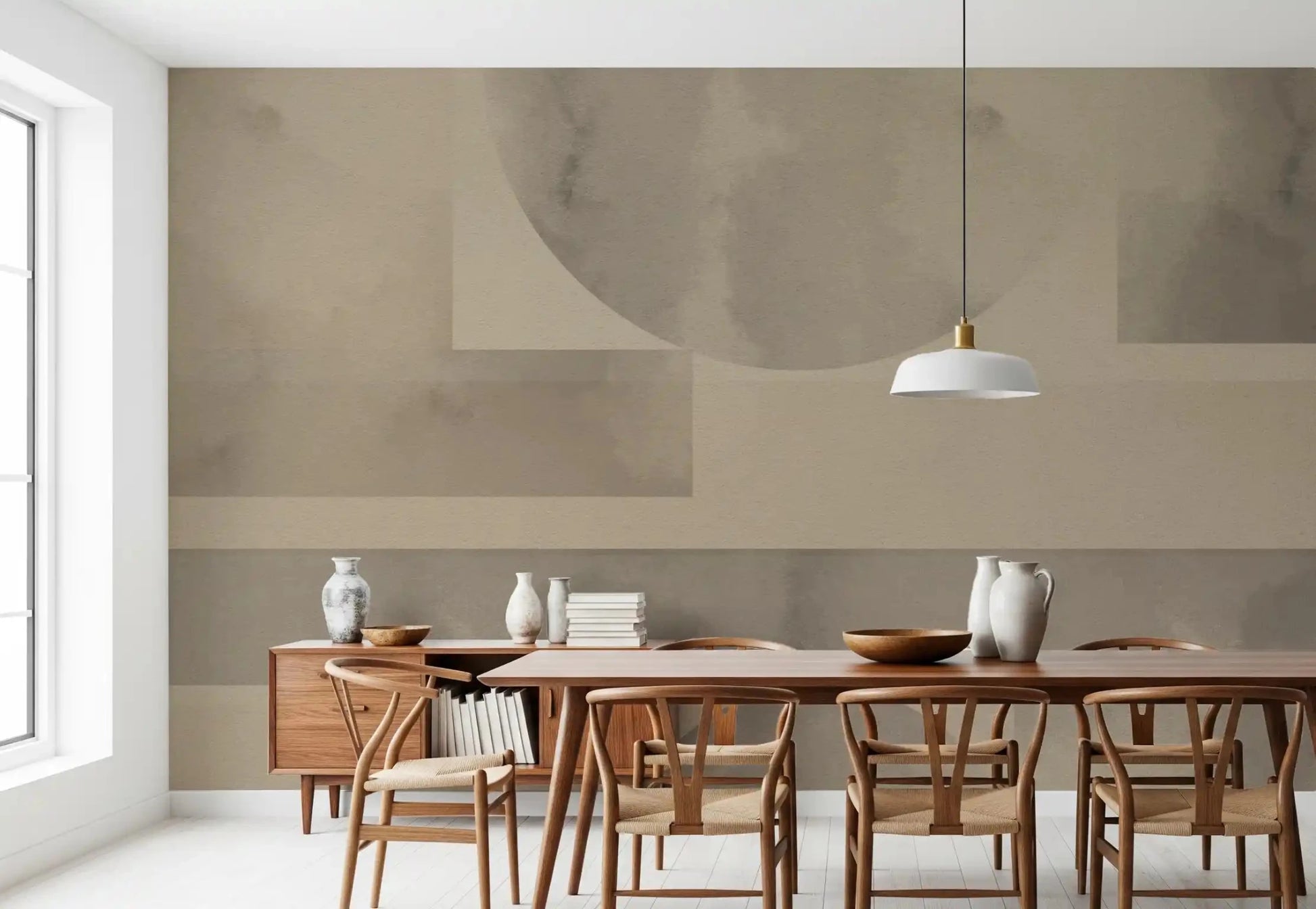 dining room, Earthy Horizon Geometry wall mural holds soothing tone.
GD9598