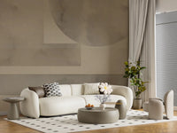Quiet circles fill an open sitting space on Earthy Horizon Geometry Shapes wall mural.GD9598