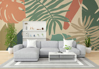 An artistic exotic botanical mural for home decor.

