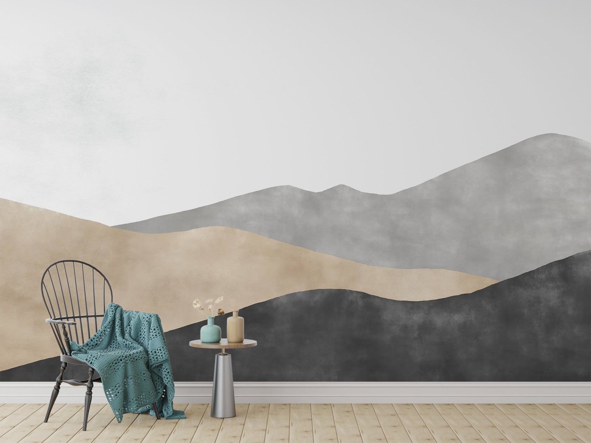 Minimalist Earthy Toned Wall Mural
