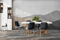 Earthy Layered Mountain Watercolour Mural
