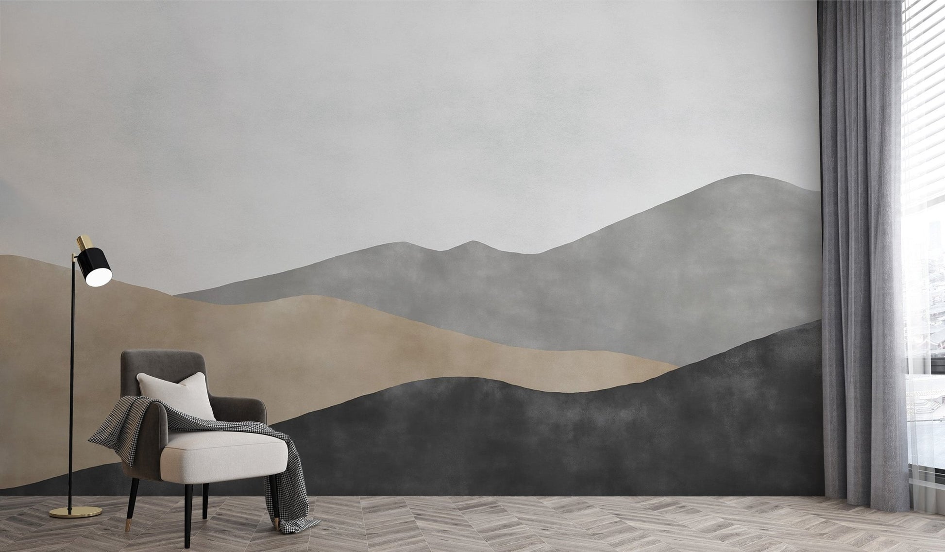 Nature-Inspired Watercolour Wall Mural
