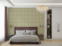 Earthy Magnolia Greens botanical wallpaper

