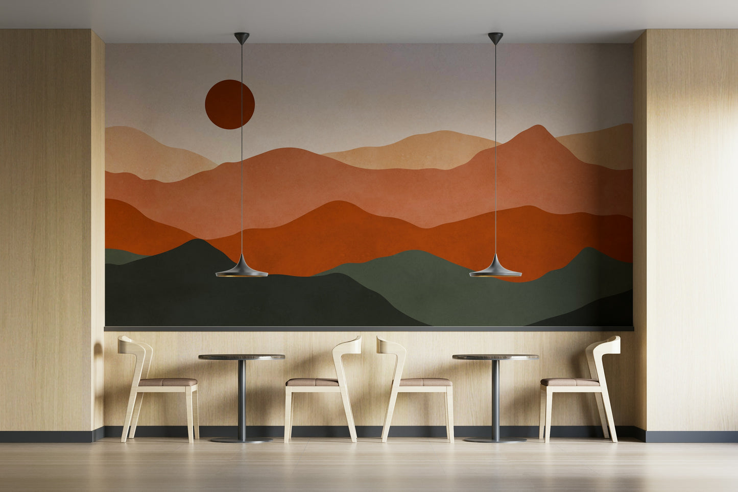 The room has a minimalist design.

