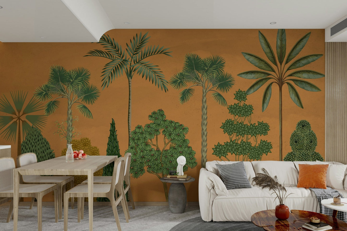 The leaves are large and fill the entire frame.
