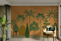 There is a sense of depth created by the overlapping foliage.
