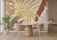 A serene tropical leaf wall mural for your decor.

