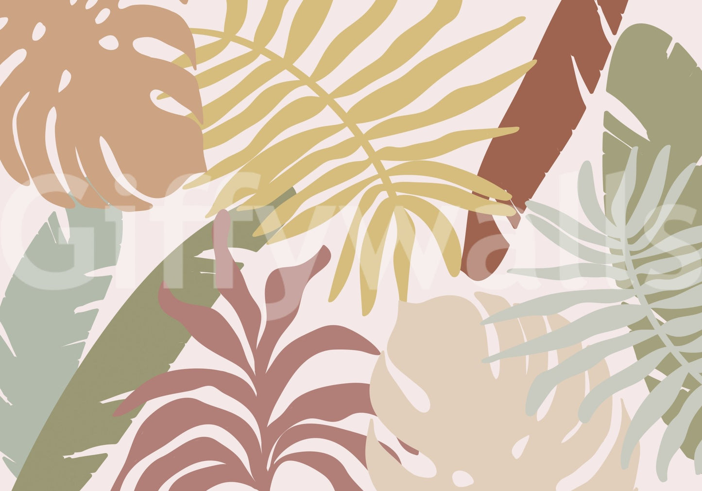 A high-quality minimalist leaf wall mural for walls.

