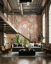 The colors are earthy tones like beige, brown, and soft green.

