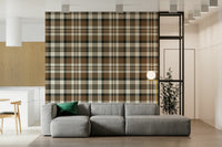 A peaceful modern abstract mural on decorative wallpaper.