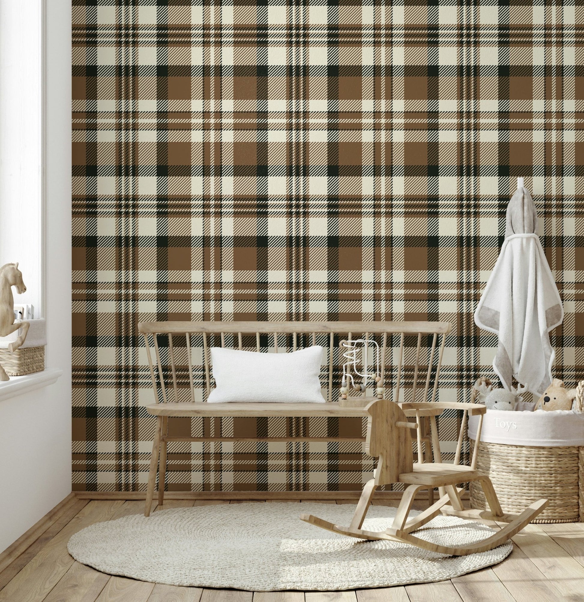 A classic plaid design wallpaper for walls.