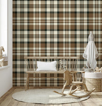 A classic plaid design wallpaper for walls.
