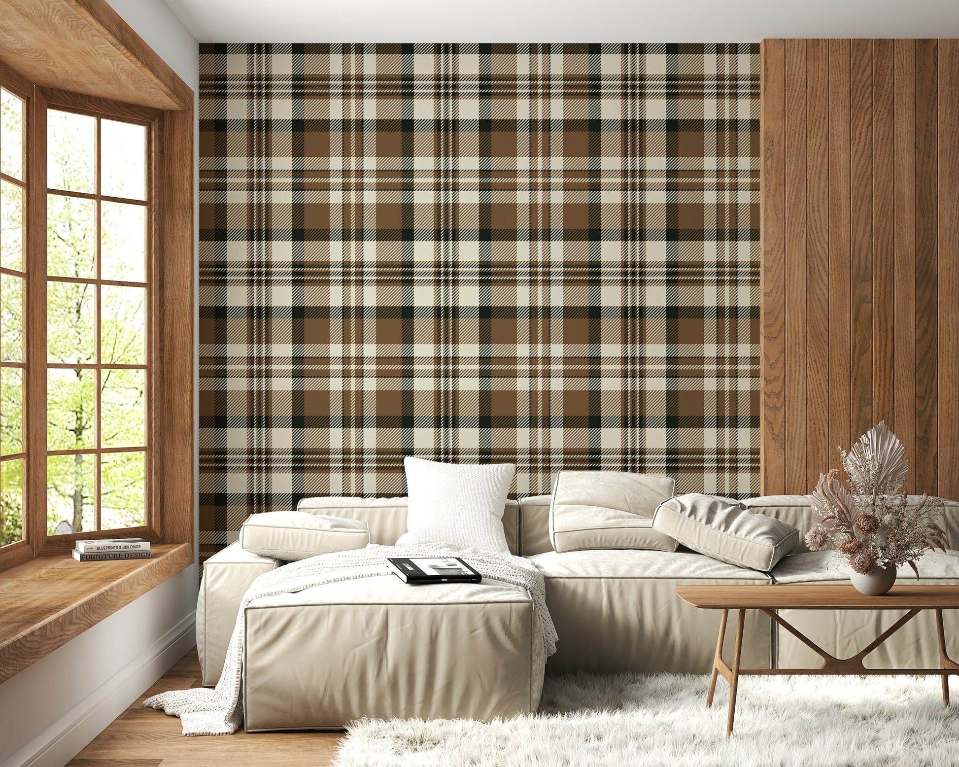 An artistic minimalist form mural for home decor.