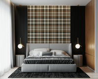 A graceful subtle pattern wall mural in warm, natural tones.