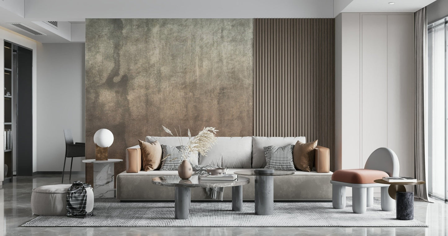 A graceful subtle pattern wall mural in warm, natural tones.