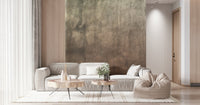 A beautiful subtle mushroom wallpaper mural with an earthy, textured watercolor effect.