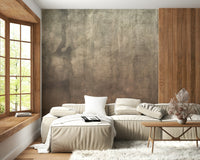 A peaceful woodland vista mural on decorative wallpaper.