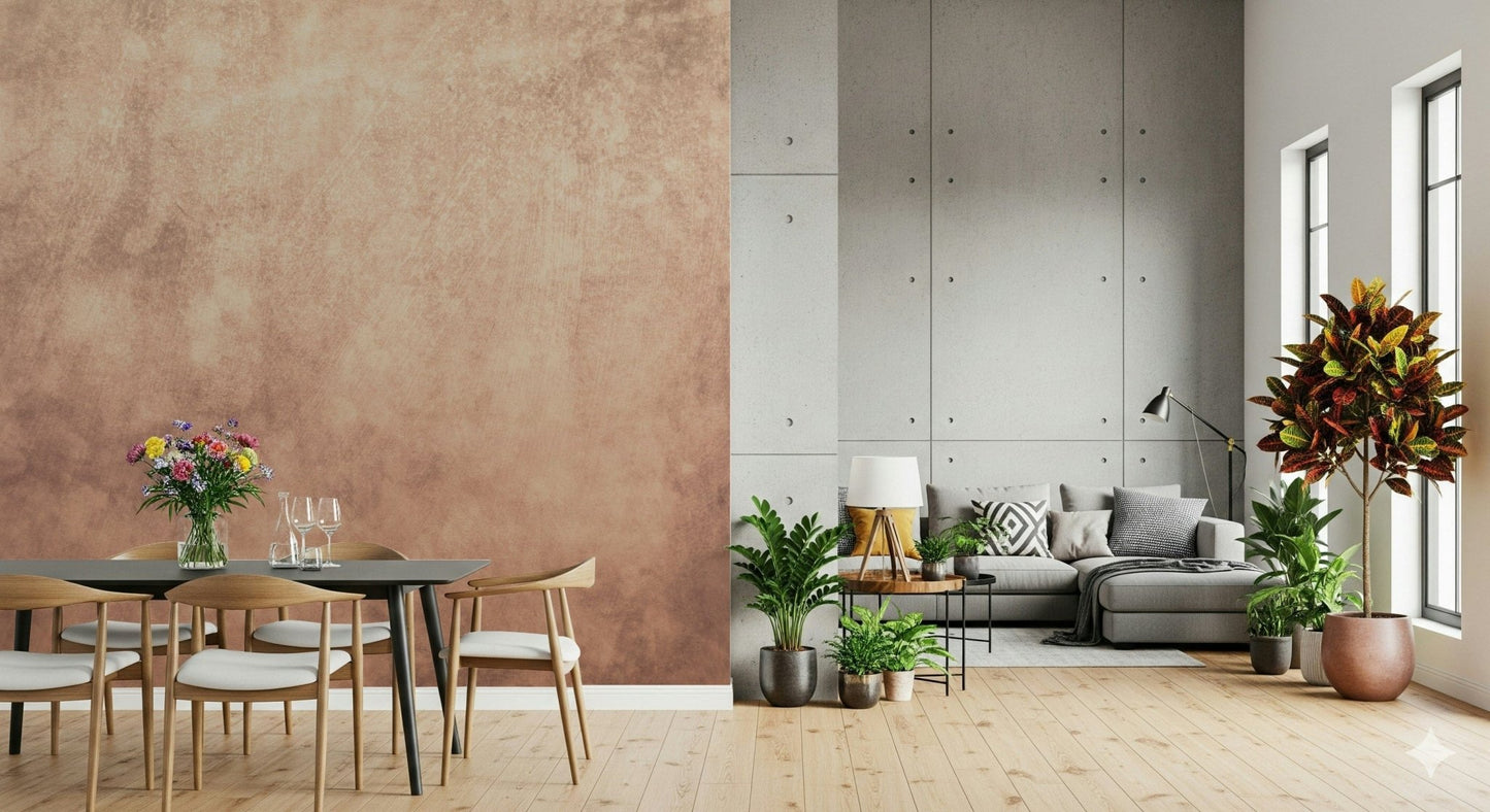 An artistic soft focus mural on minimalist wallpaper., GD5999