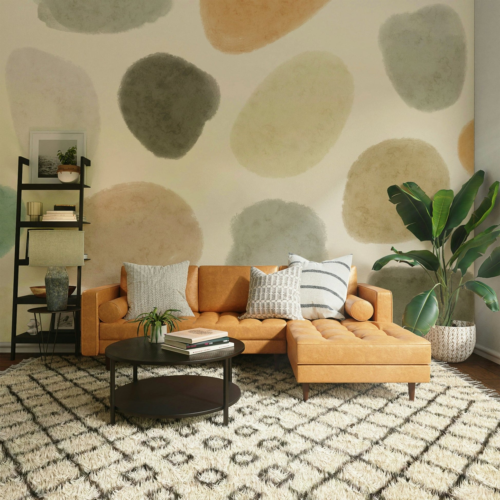 Earthy shade wallpaper decor

