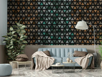 Earth-inspired triangle mural for modern spaces, GD1997