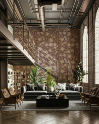 A wall mural of a peaceful floral pattern.

