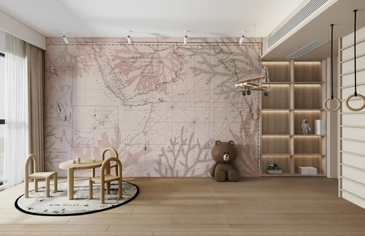 East India Trading Chart Coastal Adventure Wall Mural

