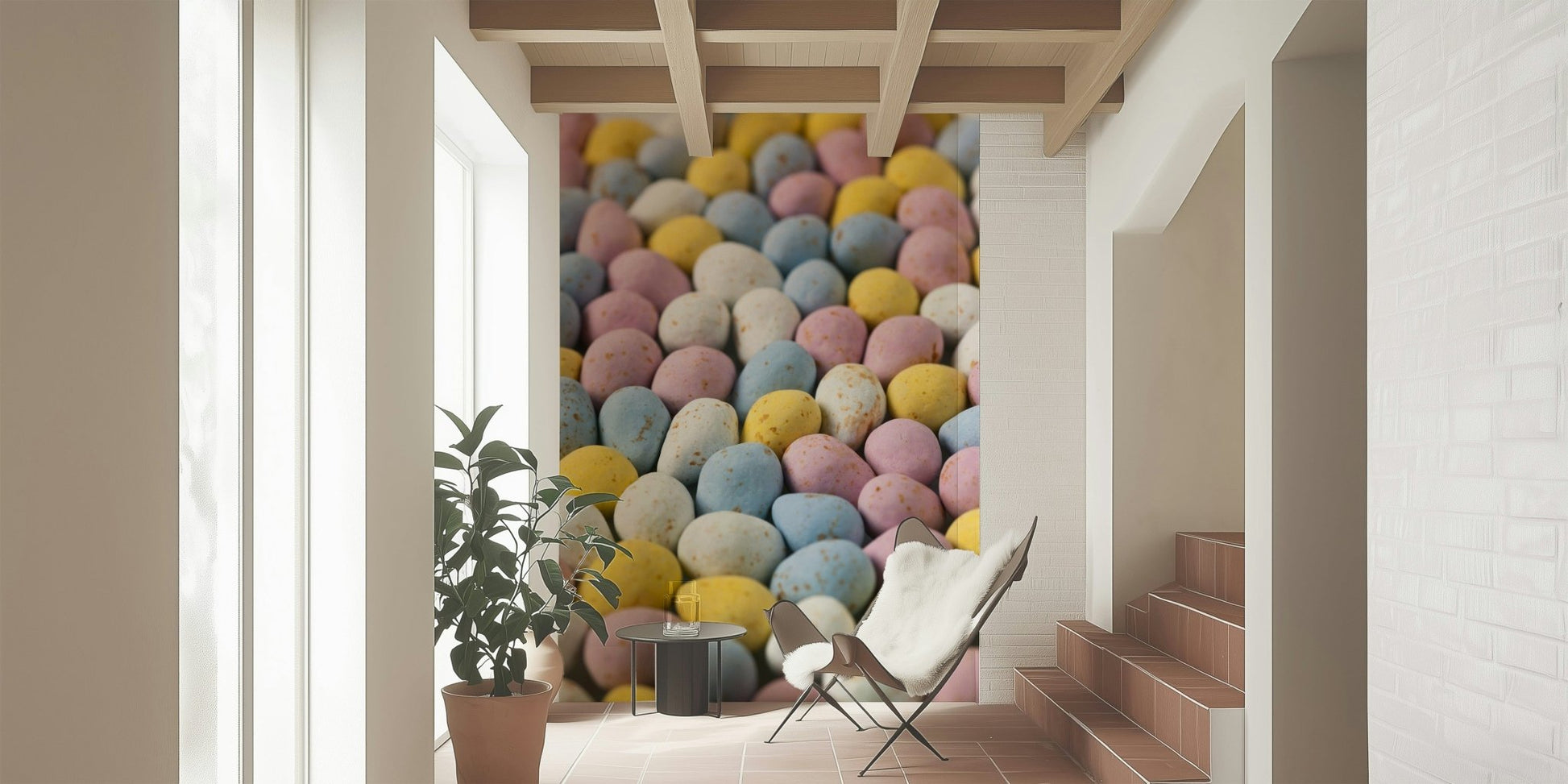 Easter Indulgence wall mural speckled pastel eggs design., GD7105