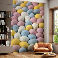 Blue pink yellow Easter Indulgence mural sugary confection look., GD7105