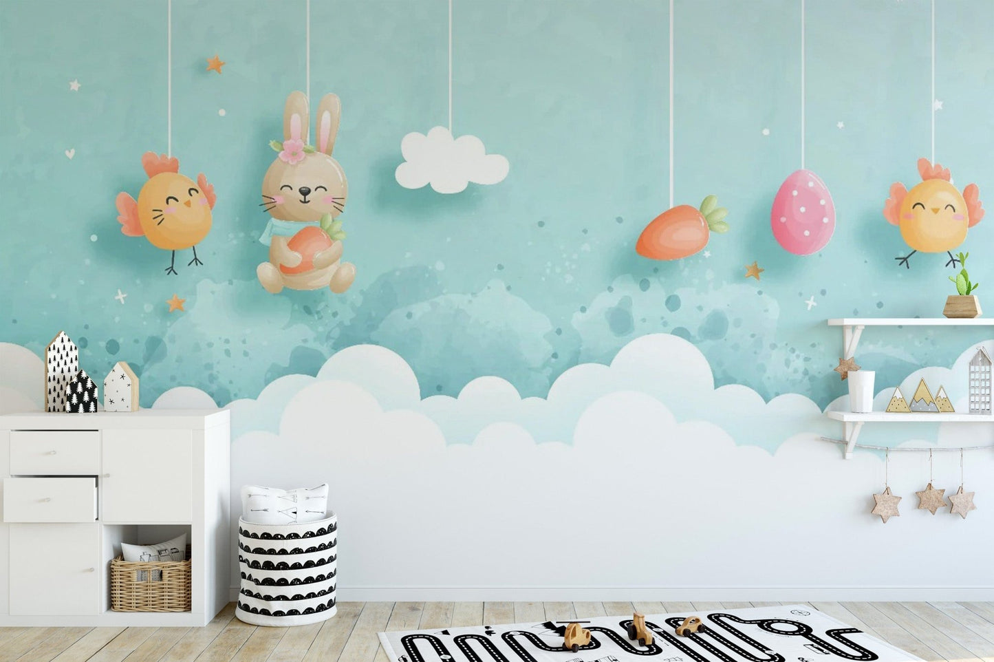 Colorful Easter Wallpaper Murals for playful spaces kids-02
