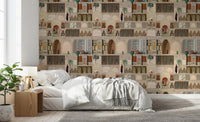 Eastern Palace Panorama Wall Mural with carved motifs and scenic alcove details, GD8980