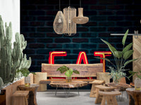 An artistic minimalist form mural for home decor.