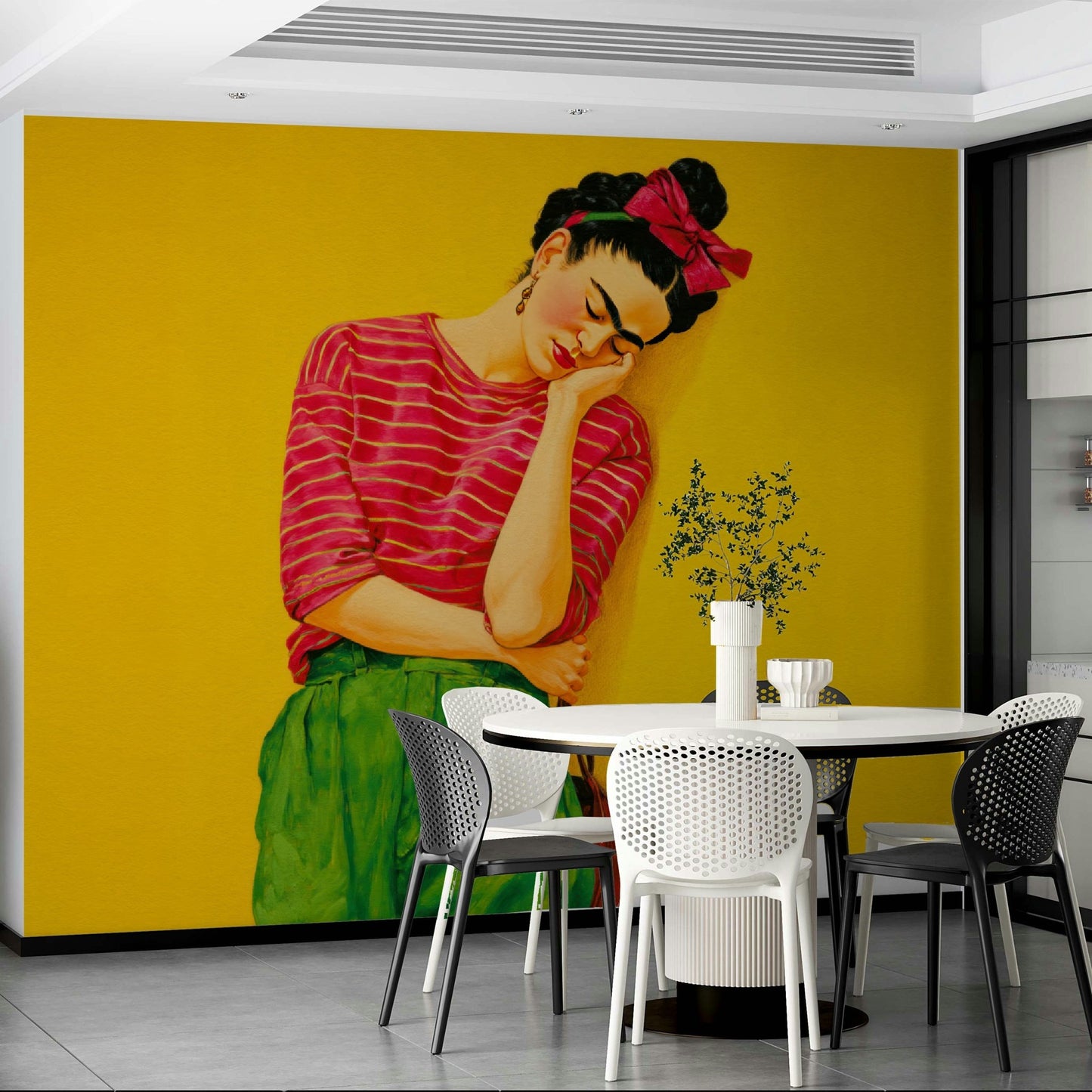 Echoes of Summer mural in soft golden tones

