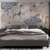 Contemporary floral patchwork wall design B751
