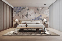 Artistic patchwork wallpaper with florals
 B751