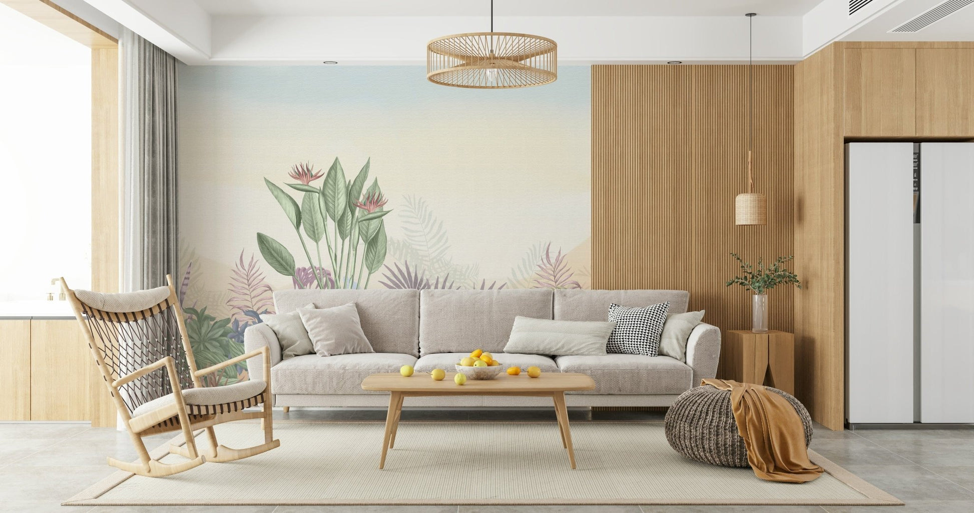 Eden's Touch wallpaper with tropical greenery for a home office., GD7603