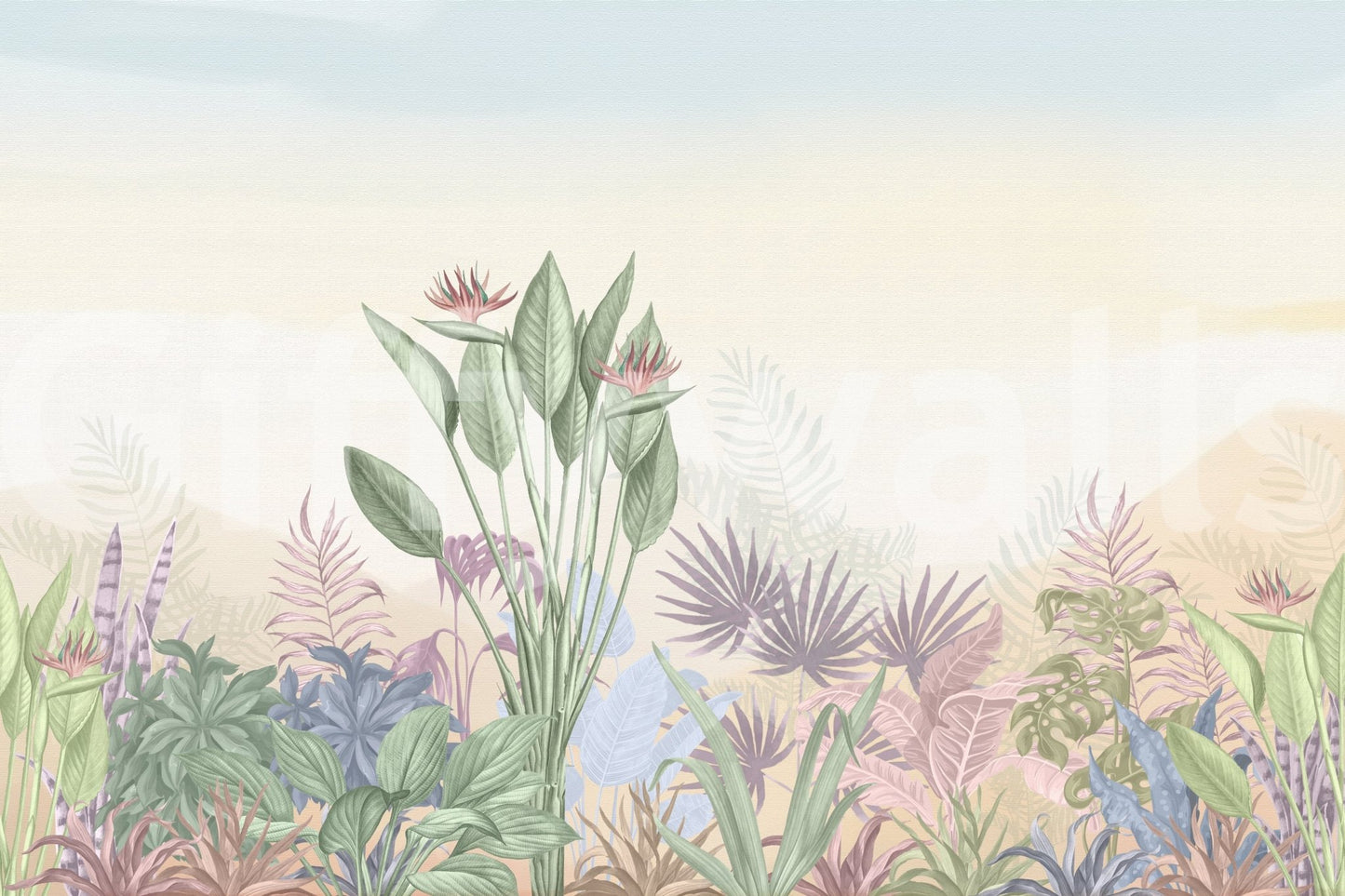 Scenic garden vista in an Eden's Touch wallpaper for guest rooms., GD7603