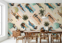 The coastal watercolor design of Edge Of Summer Wall Mural enriching a space.