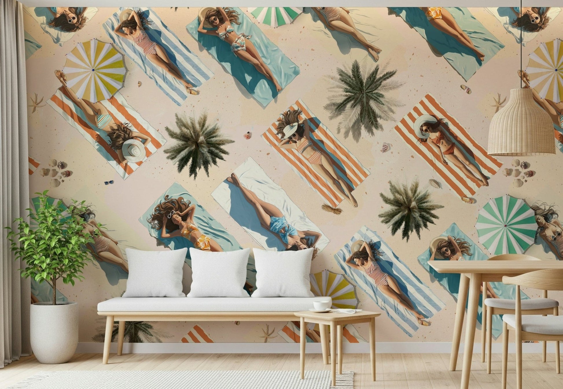 A reading nook featuring the inspiring abstract scene of Edge Of Summer.