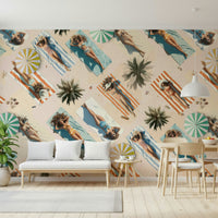 The sun-drenched palette of Edge Of Summer Wall Mural complementing decor.