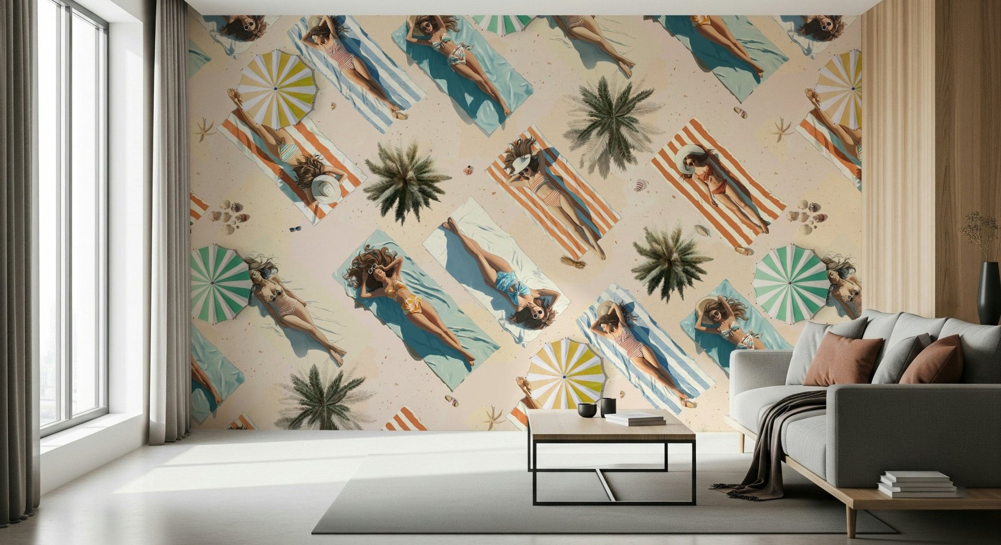 The beautiful material of Edge Of Summer Wall Mural under bright illumination.
