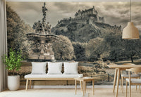 Scotland scenery Edinburgh Castle Vista Wall Mural, gorgeous interior wall decor.