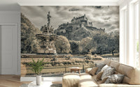 Majestic fortress Edinburgh Castle Vista Wall Mural, artistic wallpaper for walls.