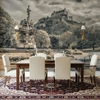 Historic European architecture Edinburgh Castle Vista Wall Mural, scenic wall mural.