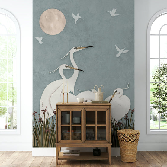 A peaceful wall mural with a soft, elegant design. GD4314

