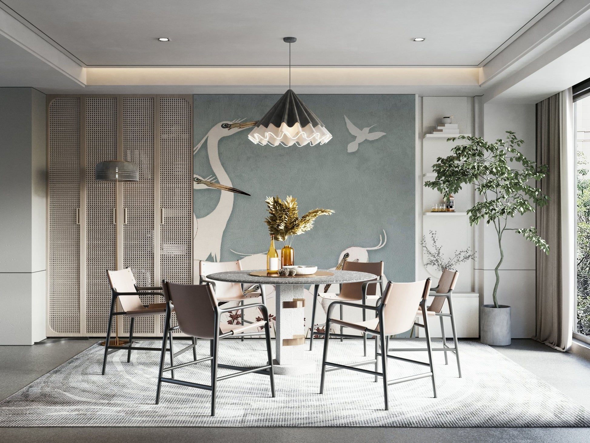 The design has a beautiful, artistic aesthetic.

