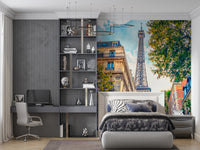 Eiffel Elegance mural in contemporary apartment space