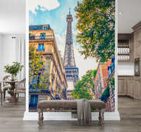 Soft tone Paris wall mural for feature wall